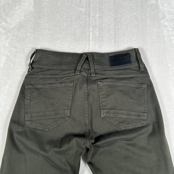 G Star Raw Jeans Women Size W25 L32 Olive Green Skinny 100% Cotton 5-Pockets GUC - Picture 11 of 12